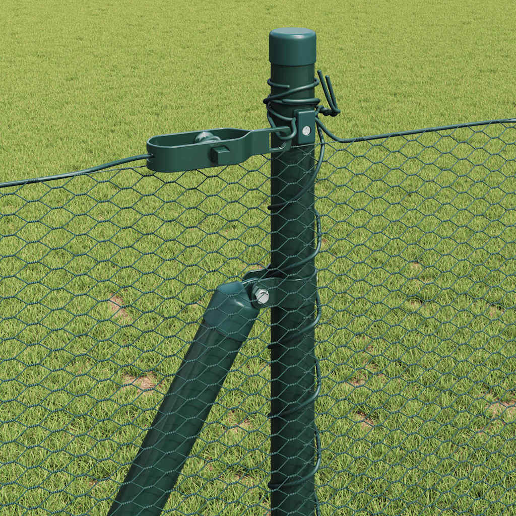 Recinzione Metallica Saldata con Base in Cemento 10x1 m - Acciaio PVC Verde