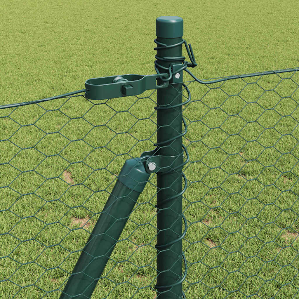 Recinzione Metallica Saldata con Base in Cemento 10x1m - Acciaio Rivestito PVC Verde