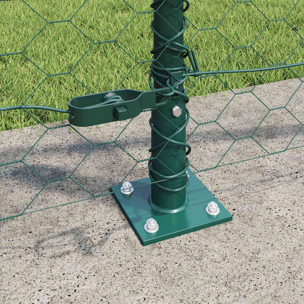 Recinzione Metallica Saldata con Base in Cemento 10x1 m - Acciaio Rivestito PVC Verde