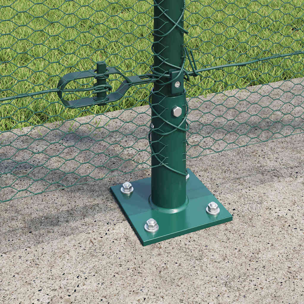 Recinzione Metallica Saldata con Base in Cemento 10x1,2m - Acciaio Rivestito PVC Verde