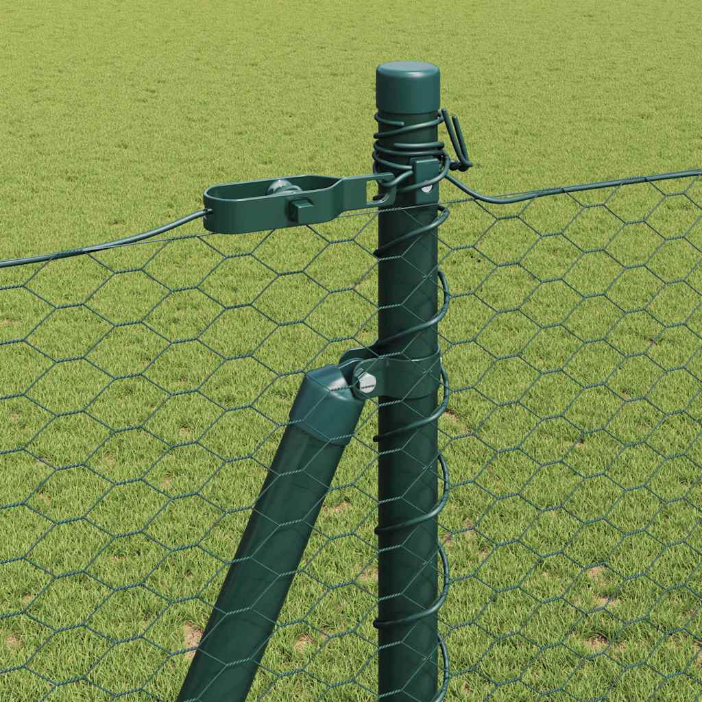 Recinzione Metallica Saldato con Base in Cemento 10x1,5m - Acciaio Rivestito PVC Verde