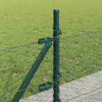Recinzione Metallica Saldata con Base in Cemento 25x0,4 m - Acciaio Rivestito PVC Verde