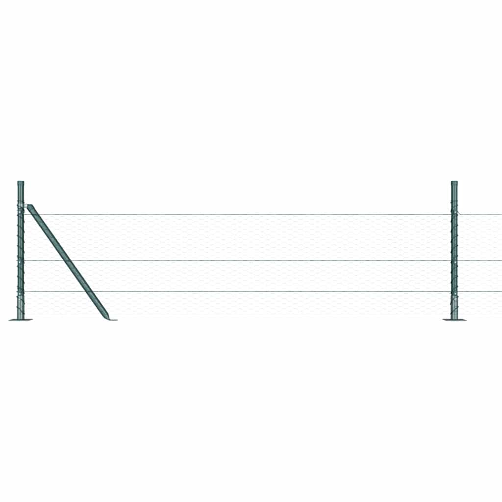 Recinzione Metallica Saldata con Base in Cemento 25x0,4 m - Acciaio Rivestito PVC Verde
