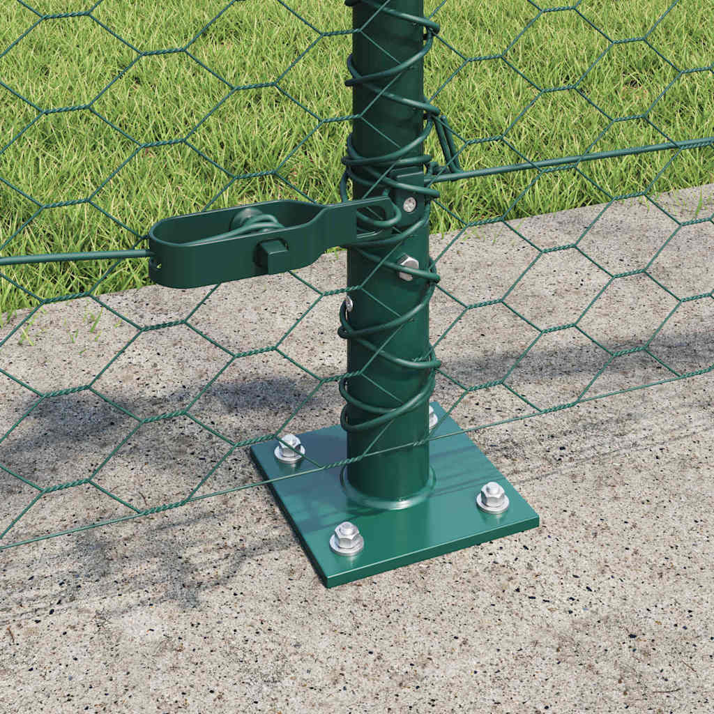 Recinzione Metallica Saldata con Base in Cemento - Verde Foresta 25x0,5 m