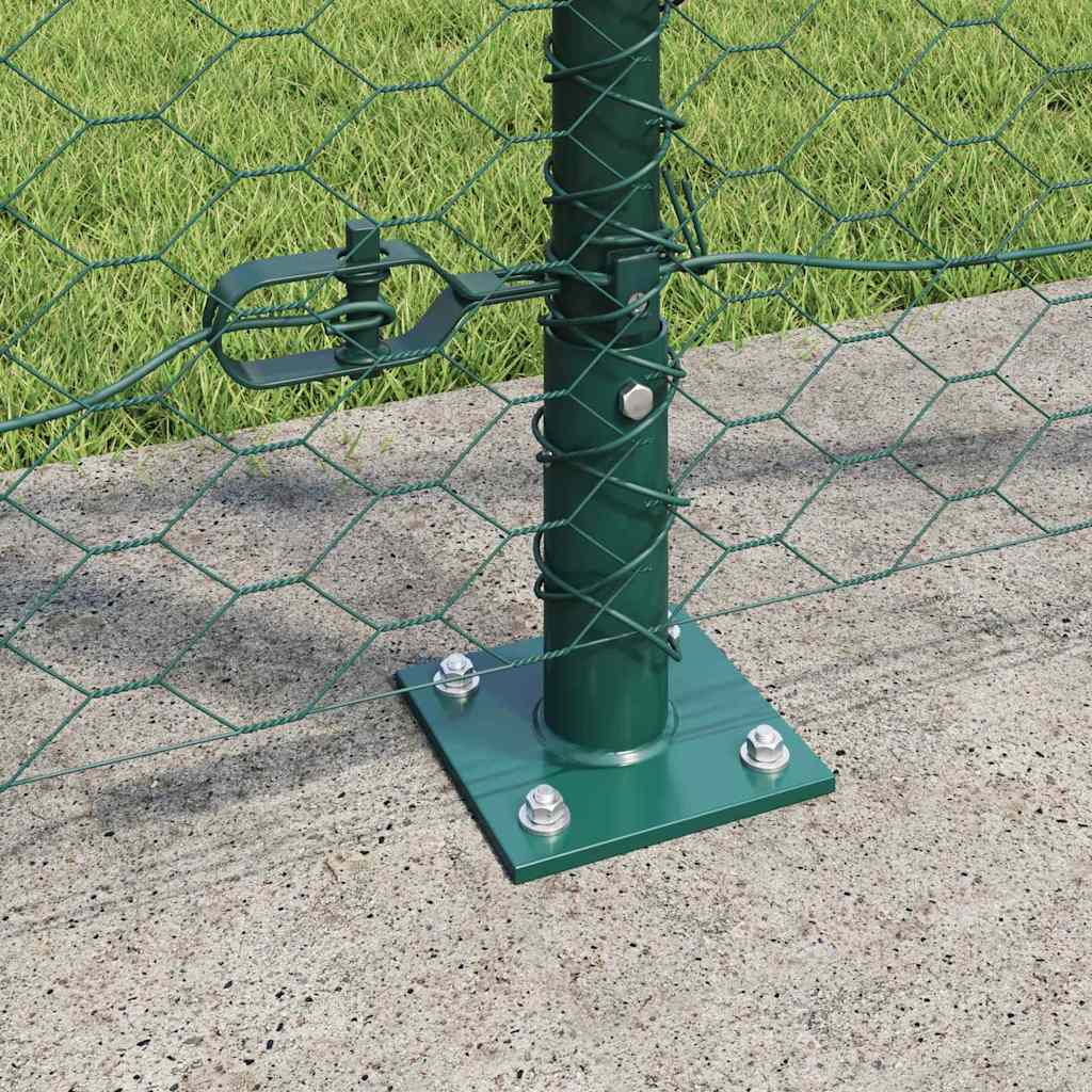 Recinzione Metallica Saldata con Base in Cemento 25 x 1,2 m - Acciaio Rivestito PVC Verde