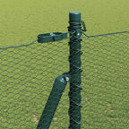 Recinzione Metallica Saldata in Acciaio con Base in Cemento 25x1,4 m Verde