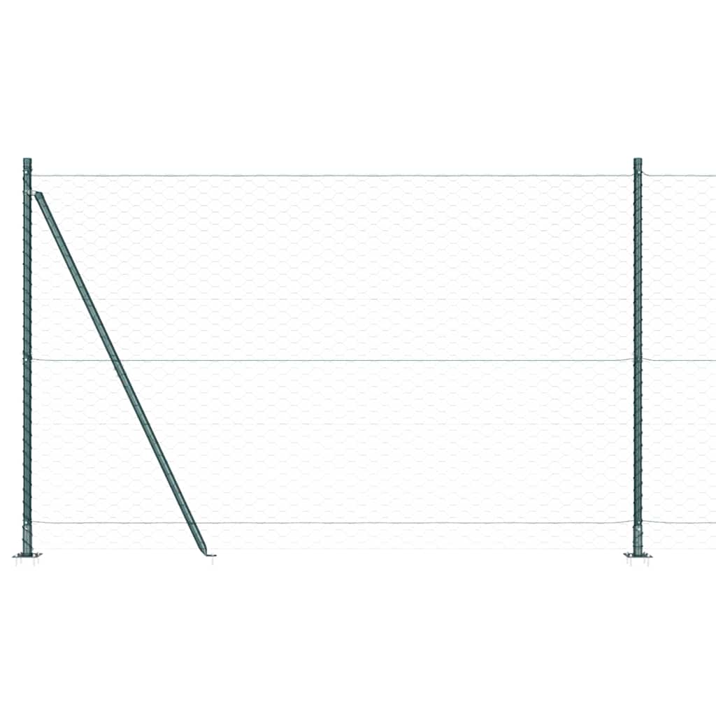 Recinzione Metallica Saldato in Acciaio PVC Verde 25 x 1,6 m con Base in Cemento