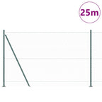 Recinzione Metallica Saldato in Acciaio PVC Verde 25 x 1,6 m con Base in Cemento