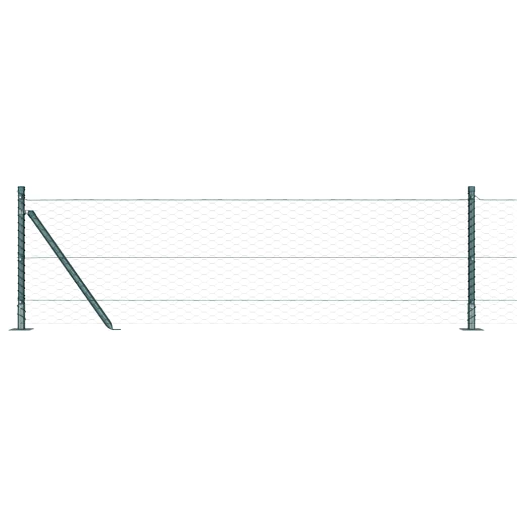 Recinzione Metallica Saldato con Base in Cemento 50x0,6 m Verde