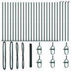 Recinzione Metallica Saldata 50 x 1,6 m con Pali e Base in Cemento - Acciaio Rivestito PVC Verde