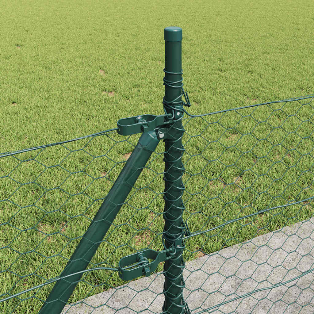 Recinzione Metallica Saldato con Base in Cemento 100x0,5m - Acciaio Rivestito PVC Verde