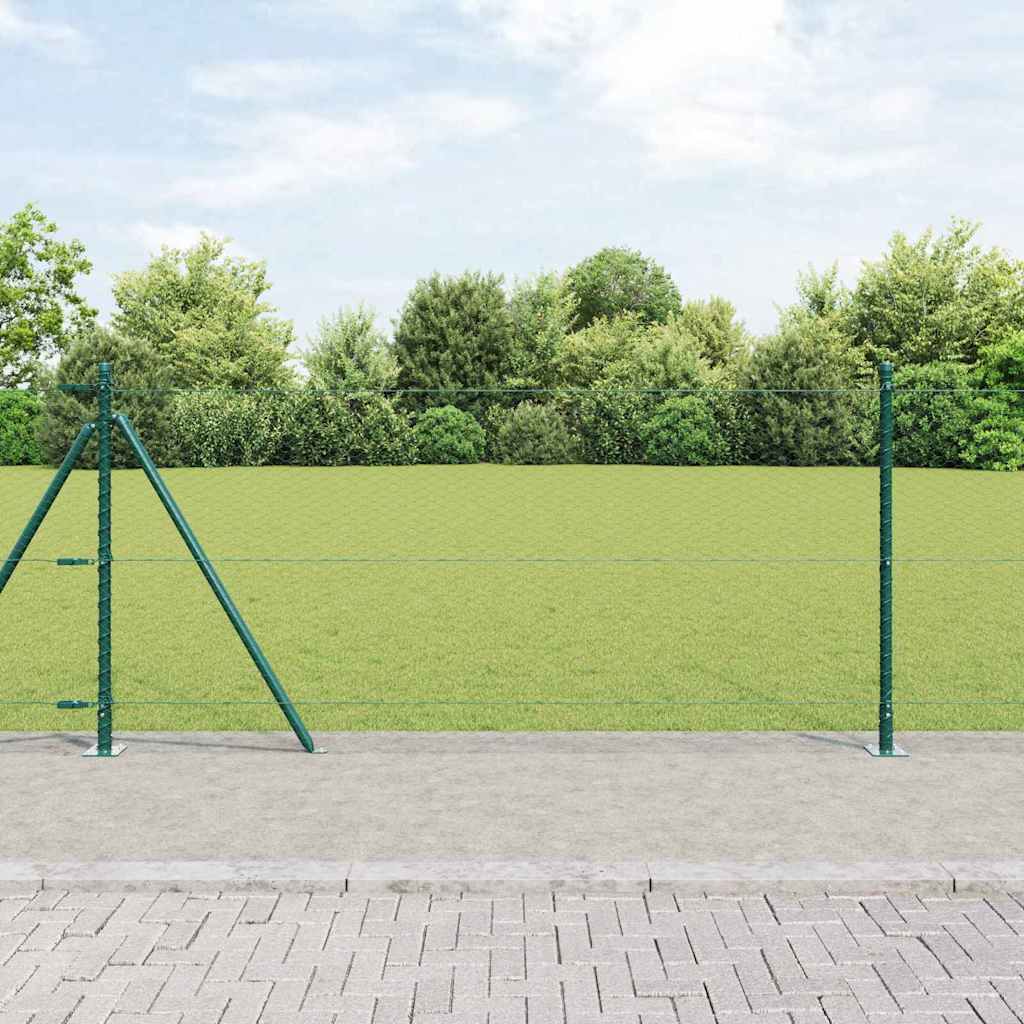 Recinzione Metallica Saldata con Pali e Base in Cemento 100 x 1 m