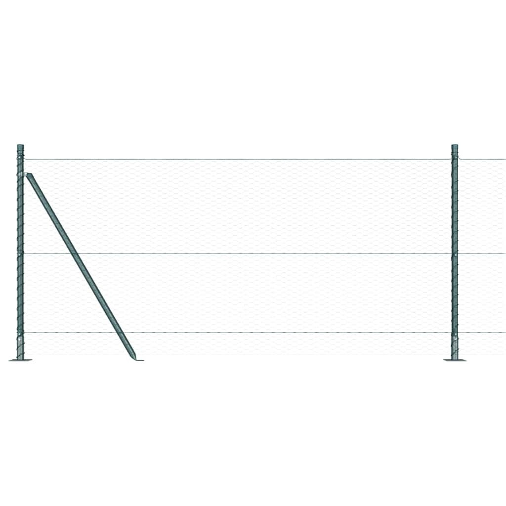 Recinzione Metallica Saldata con Pali e Base in Cemento 100 x 1 m
