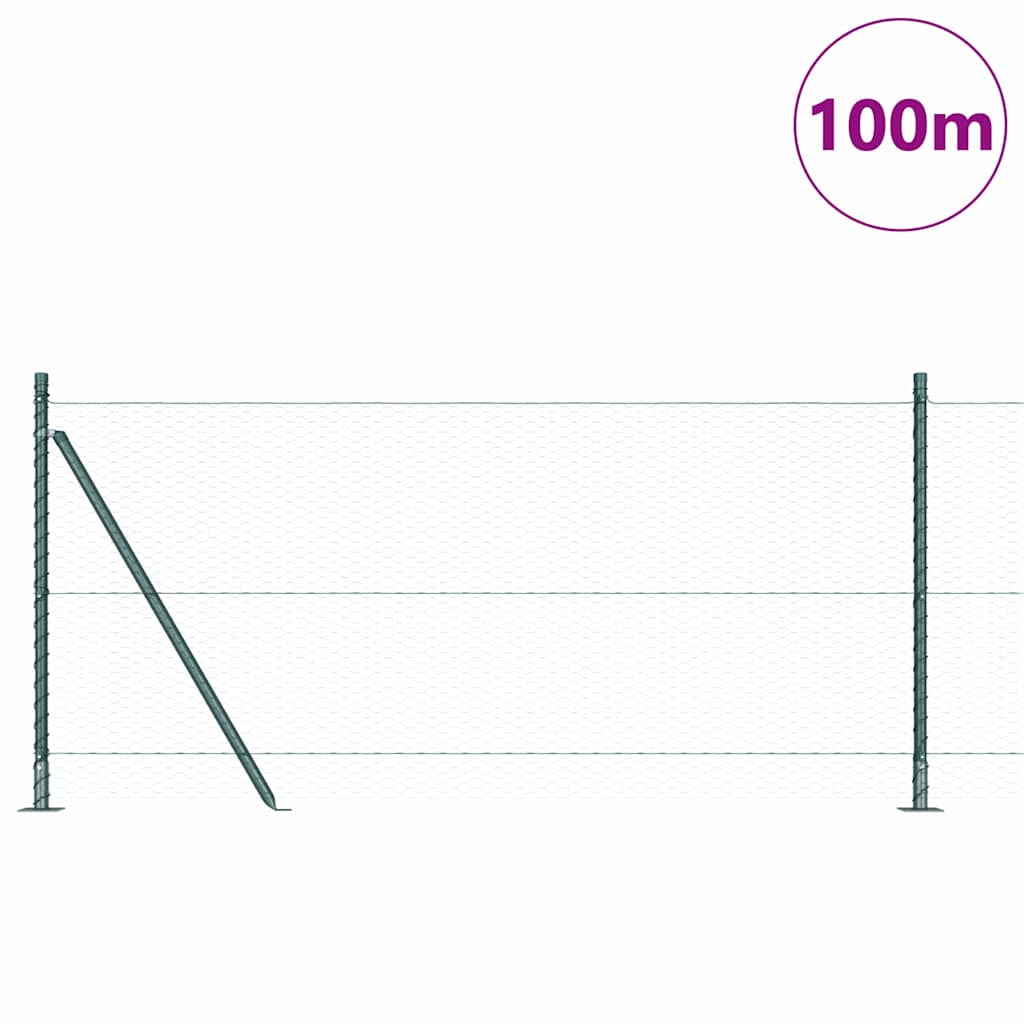 Recinzione Metallica Saldata con Pali e Base in Cemento 100 x 1 m