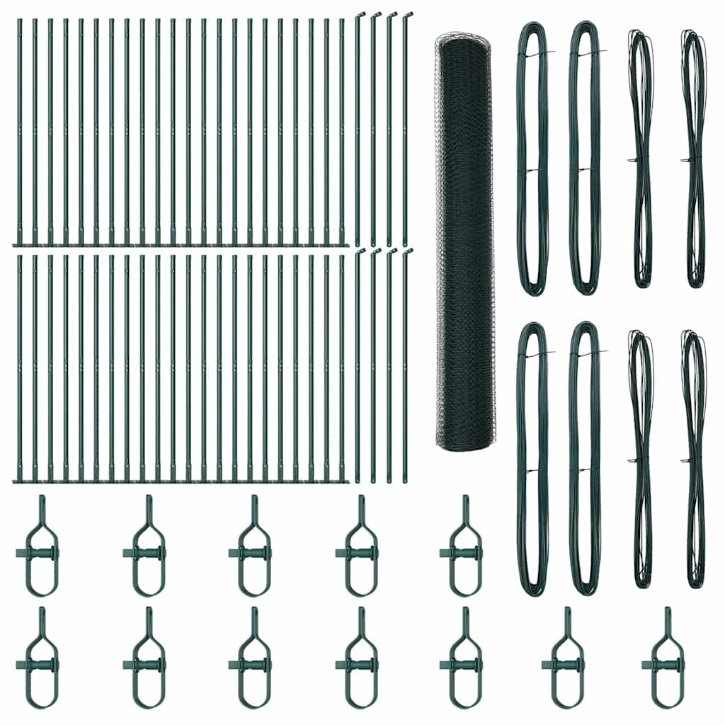 Recinzione Metallica Saldata con Base in Cemento 100x1,2m - Acciaio Rivestito PVC Verde