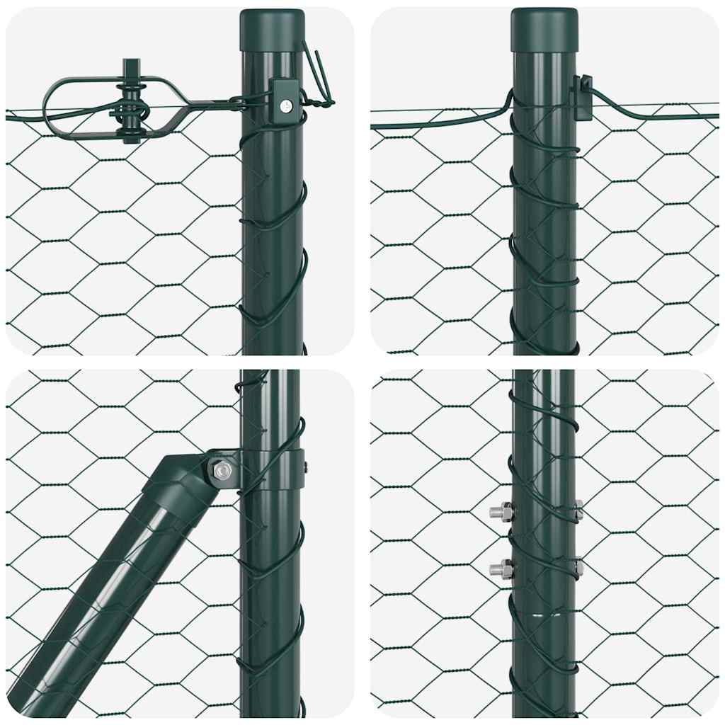 Recinzione Metallica Saldata con Base in Cemento 100x1,5m - Acciaio Rivestito PVC Verde