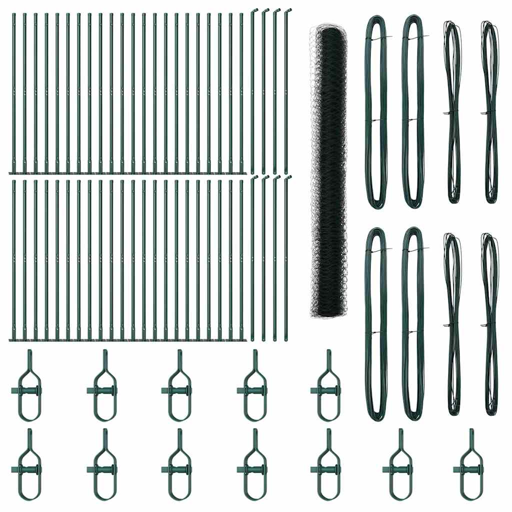 Recinzione Metallica Saldata con Base in Cemento 100x1,5m - Acciaio Rivestito PVC Verde