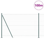 Recinzione Metallica Saldata con Base in Cemento 100x1,5m - Acciaio Rivestito PVC Verde