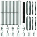 Recinzione Metallica Saldata Verde con Pali e Base in Cemento 100x1,5m