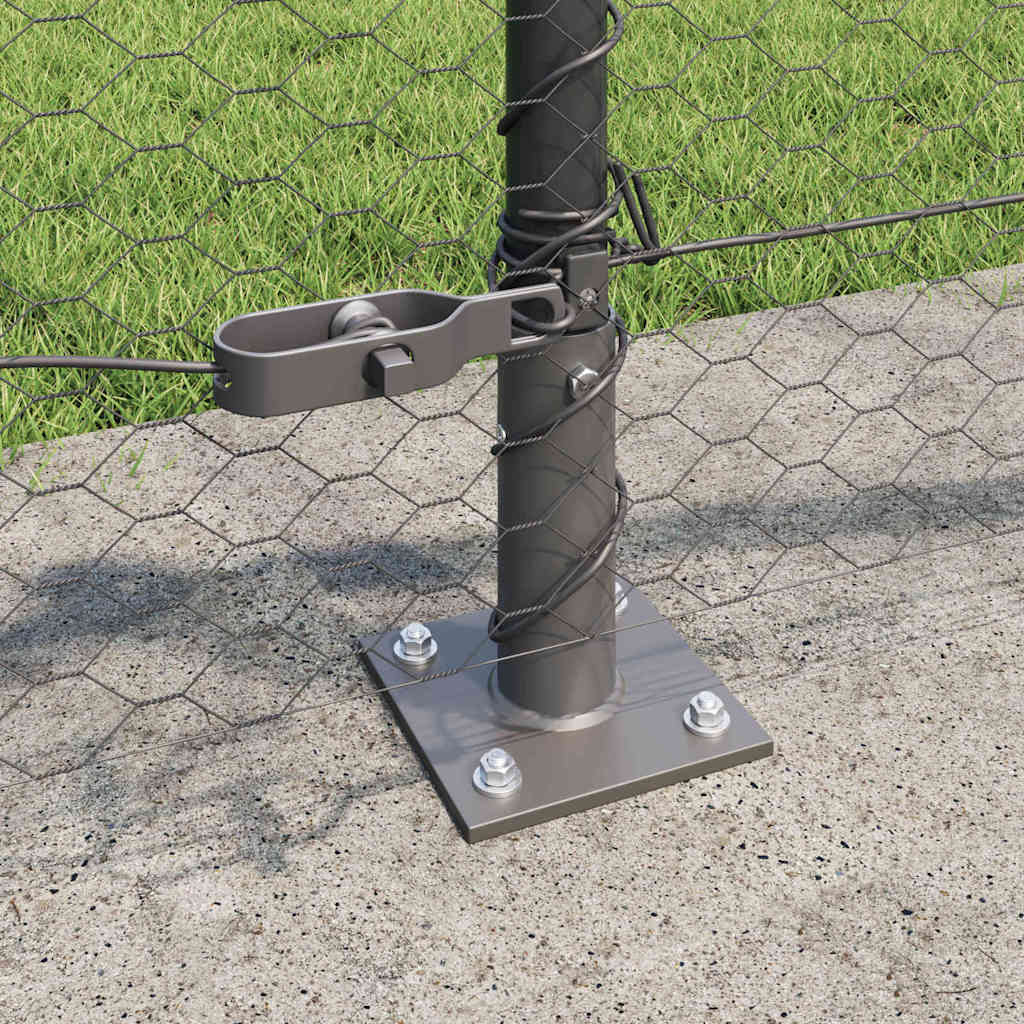 Recinzione Metallica Saldato con Base in Cemento - Acciaio PVC Grigio 10x0,4m