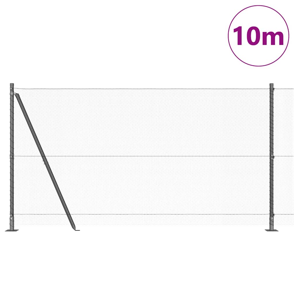 Recinzione Metallica Saldata con Base in Cemento 10 x 1,2 m