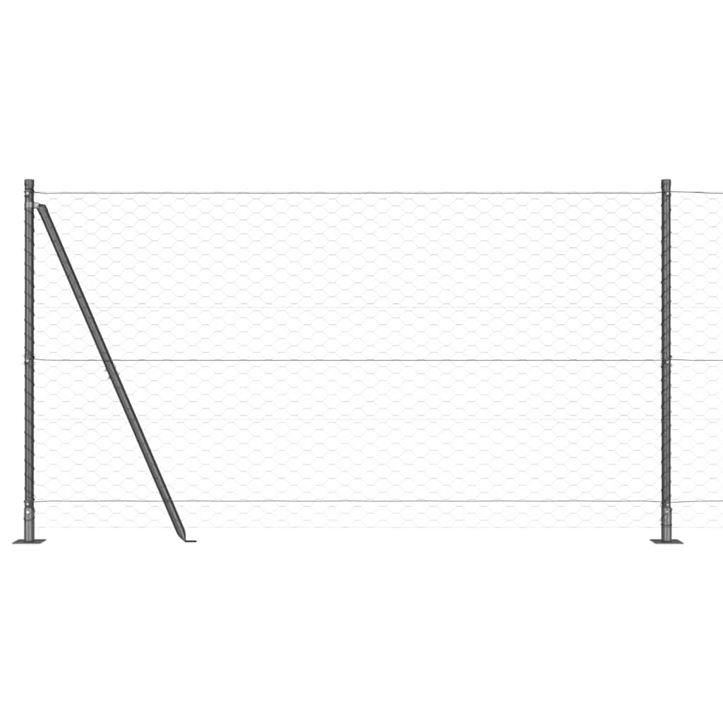 Recinzione Metallica Saldata con Base in Cemento 10x1,2m - Acciaio Rivestito PVC Grigio