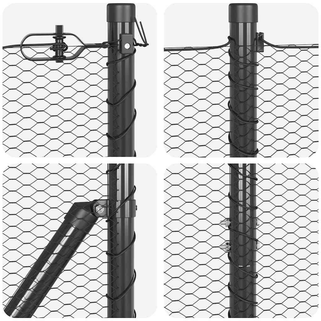 Recinzione Metallica Saldata con Base in Cemento 10x1,5m