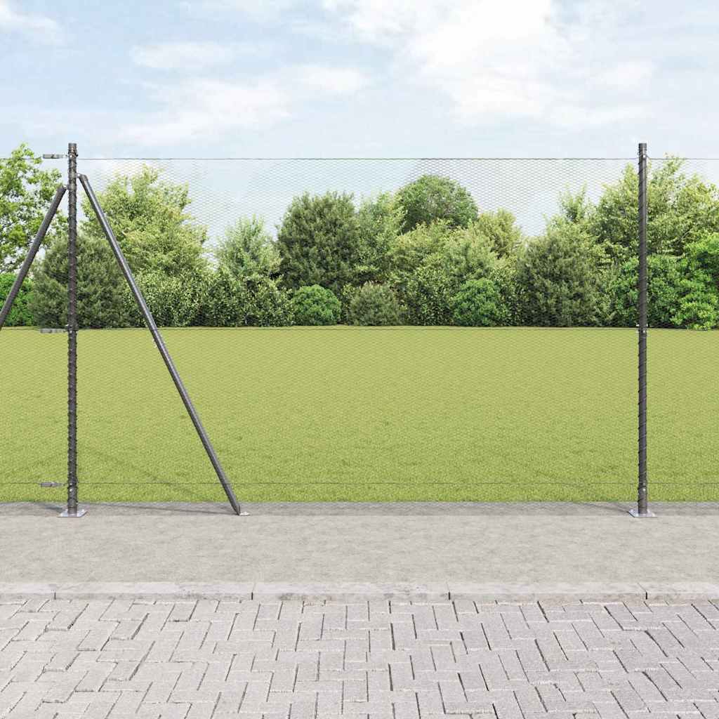 Recinzione Metallica Saldata con Base in Cemento 10x1,5m