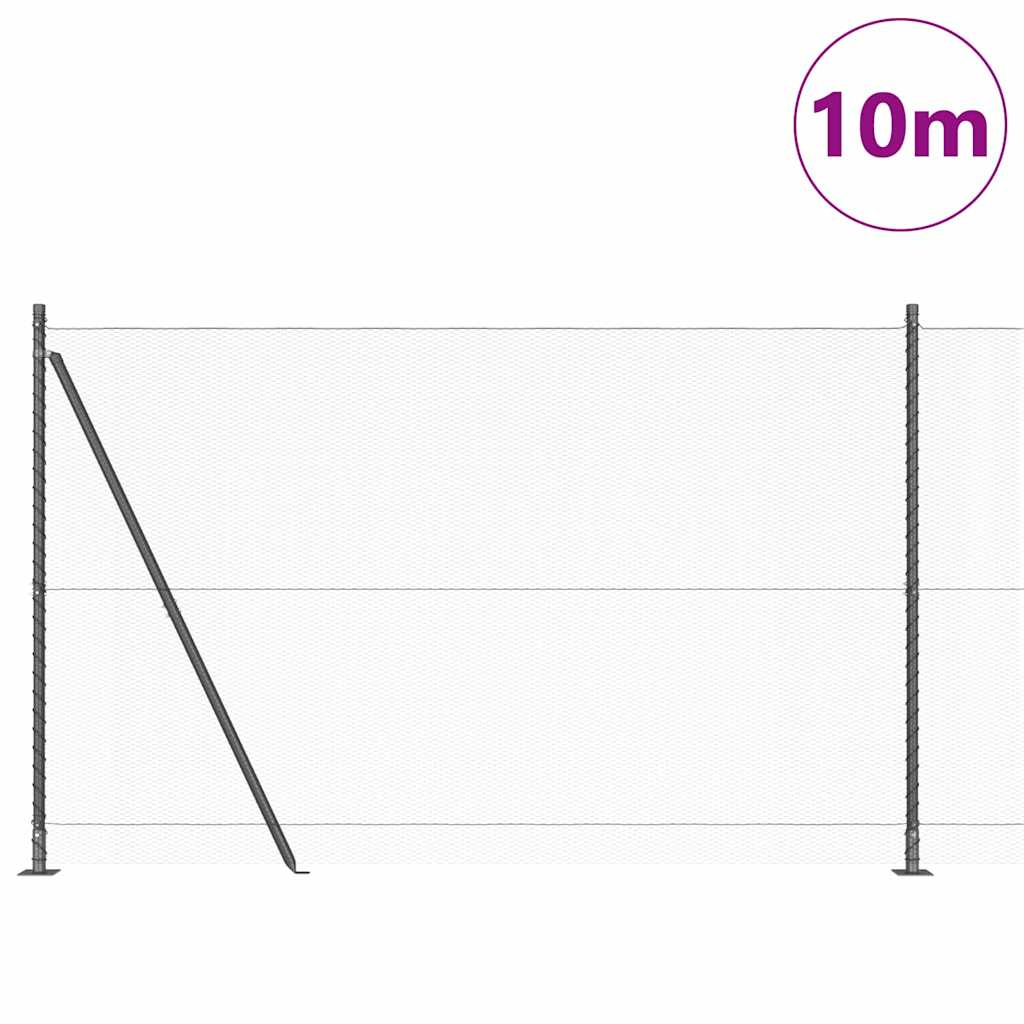 Recinzione Metallica Saldata con Base in Cemento 10x1,5m