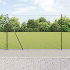 Recinzione Metallica Saldata 10x1,5 m con Pali e Base in Cemento
