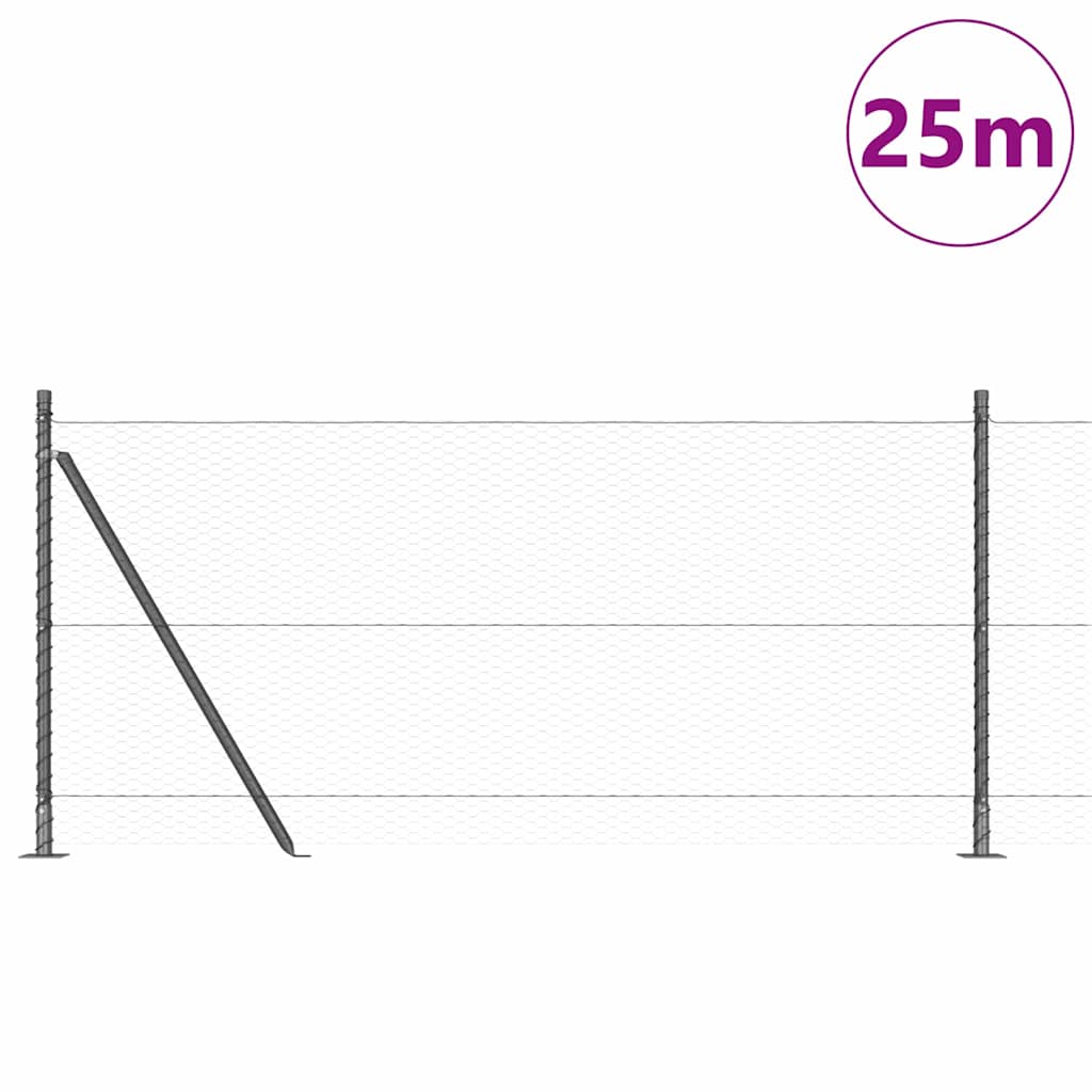 Recinzione Metallica Saldato con Base in Cemento 25 x 1 m