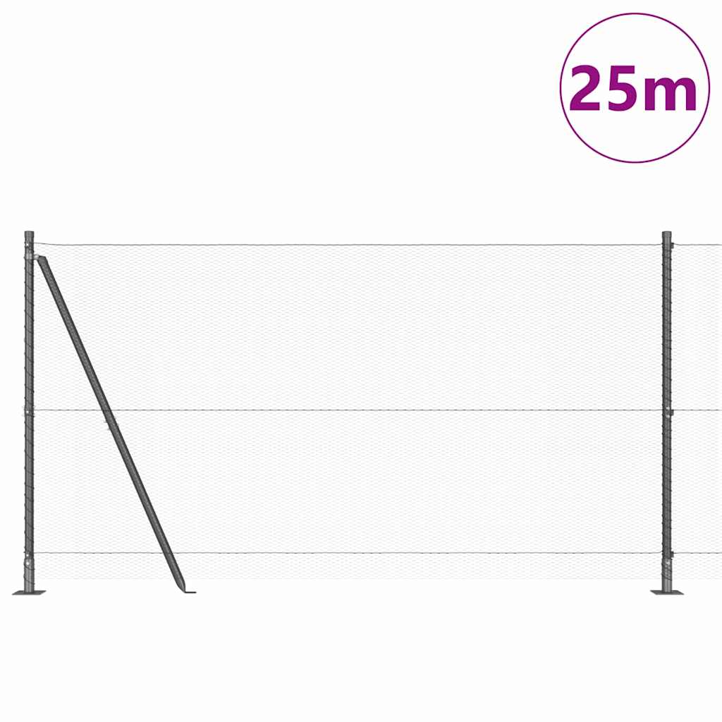 Recinzione Metallica Saldata con Base in Cemento 25 x 1,2 m