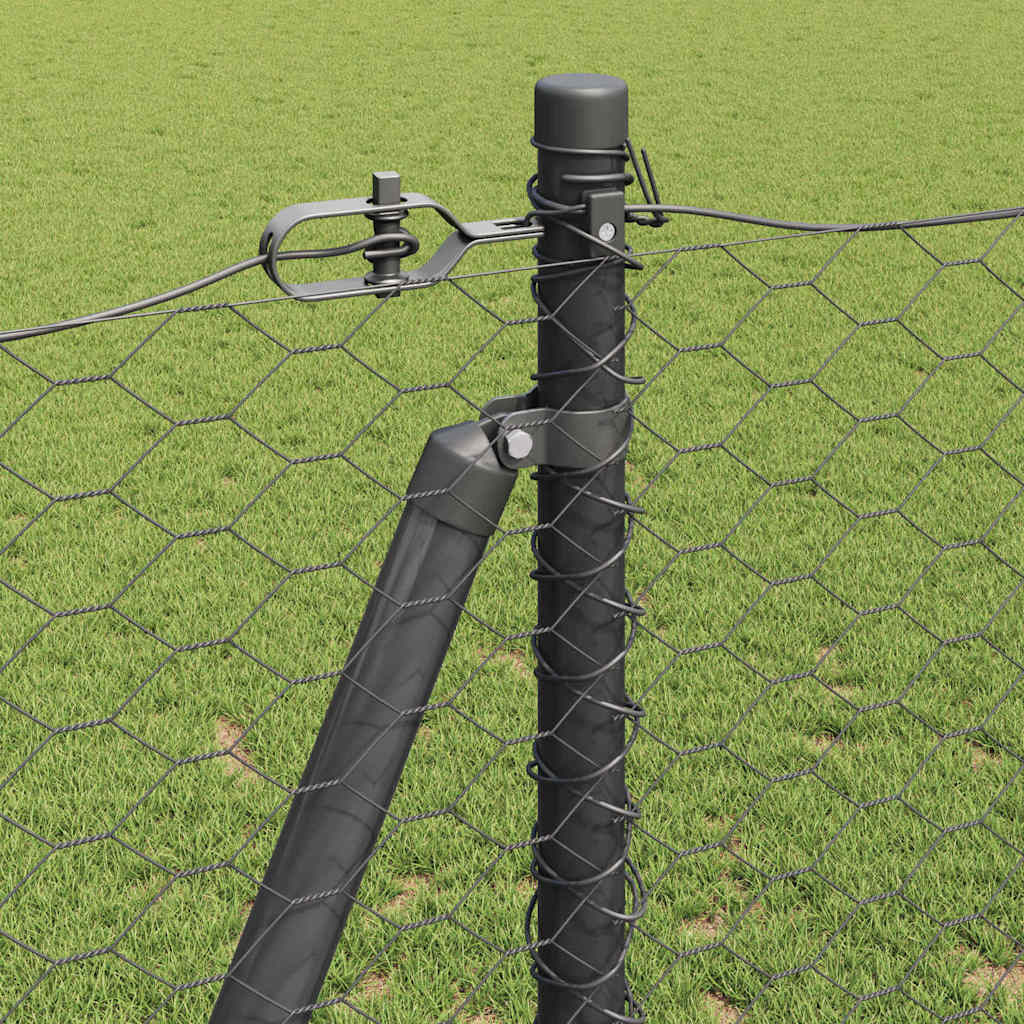 Recinzione Metallica Saldata con Pali e Base in Cemento 25 x 1,4 m