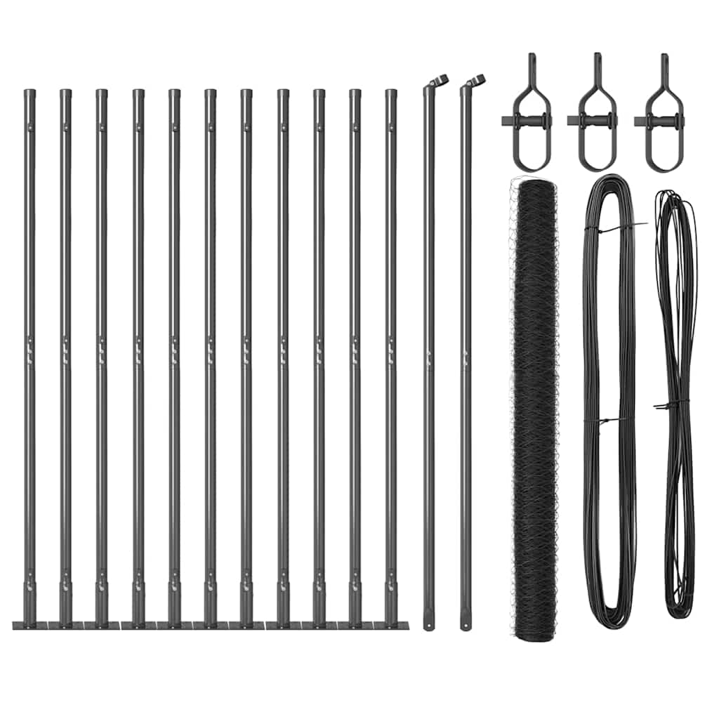 Recinzione Metallica Saldata con Pali e Base in Cemento 25 x 1,4 m