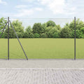 Recinzione Metallica Saldata in Acciaio con Pali e Base in Cemento 25x1,5m