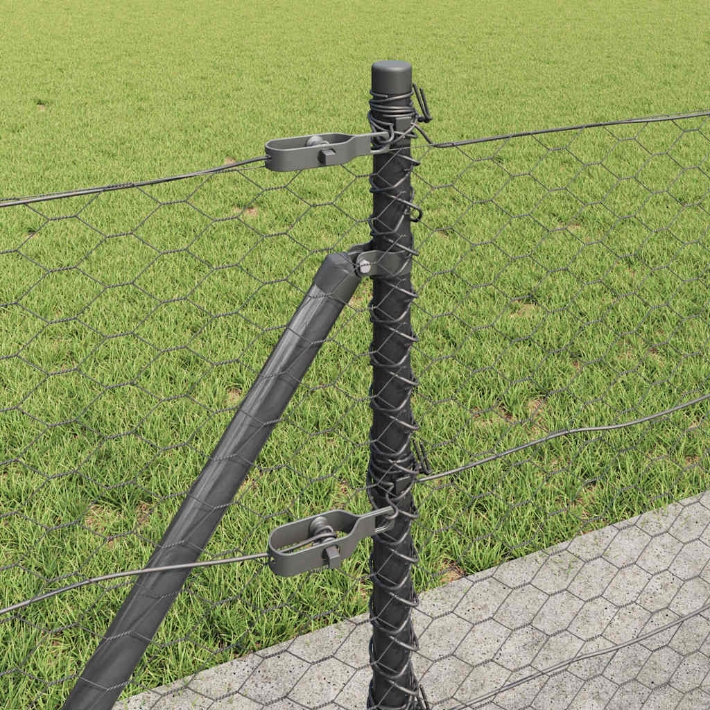 Recinzione Metallica Saldata con Pali e Base in Cemento 50x0,6 m