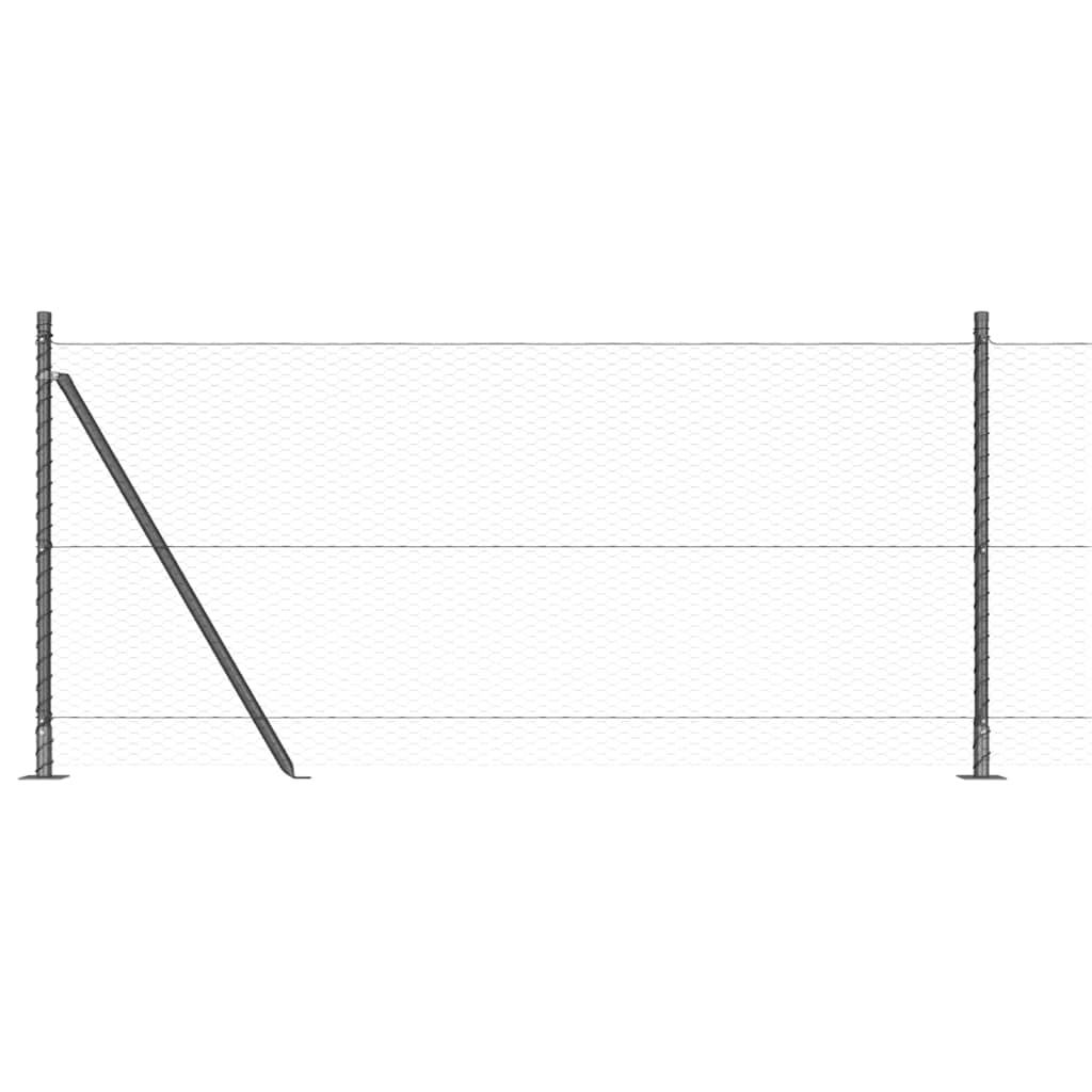 Recinzione Metallica Saldato con Base in Cemento 50 x 0,8 m