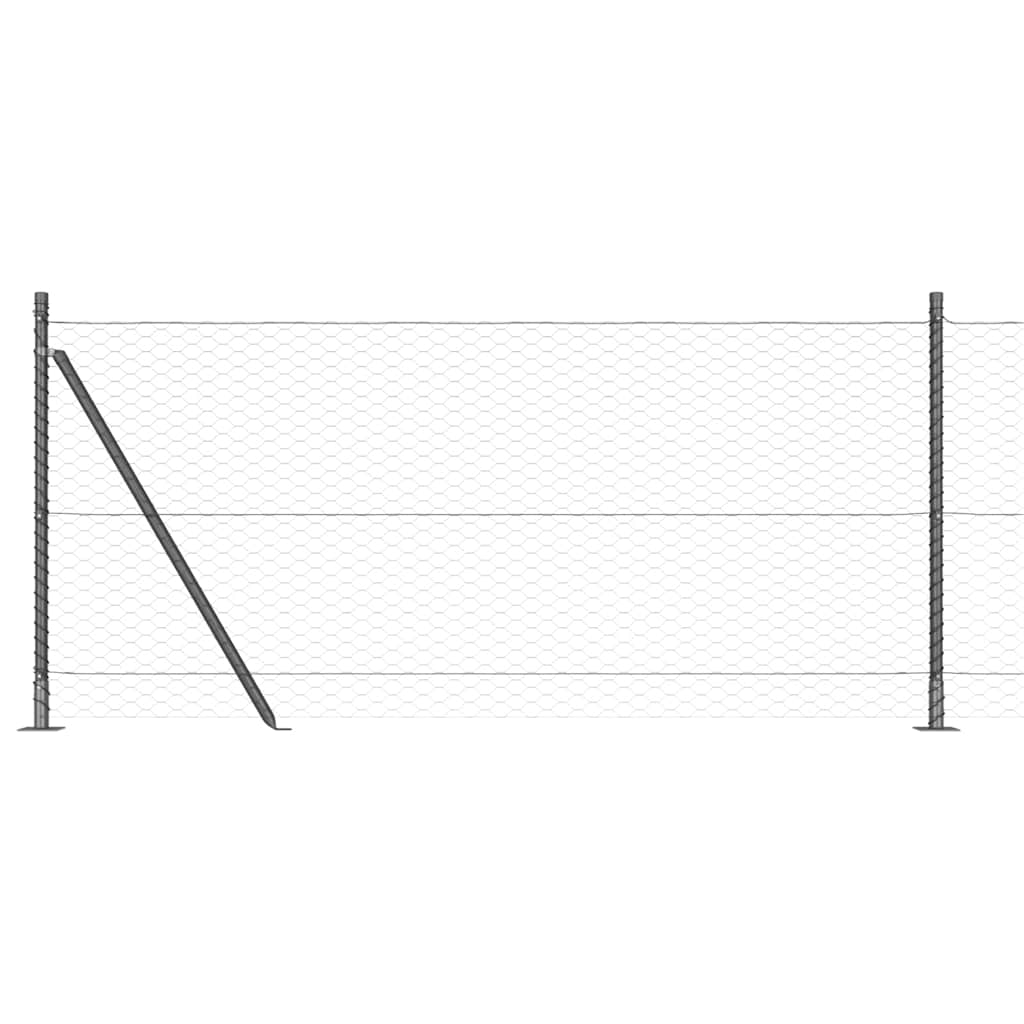 Recinzione Metallica Saldata con Pali e Base in Cemento 50x1 m