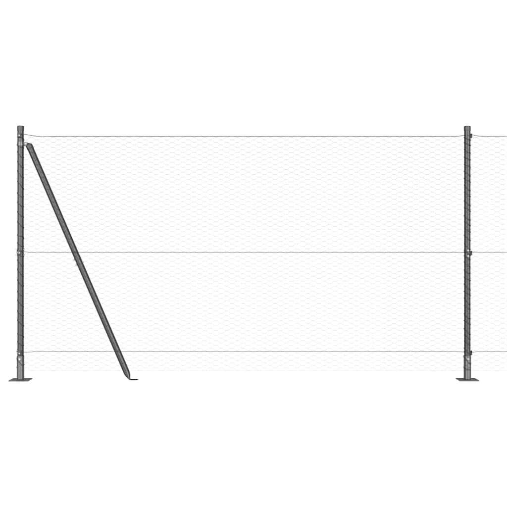 Recinzione Metallica Saldata con Pali e Base in Cemento 50x1,2 m
