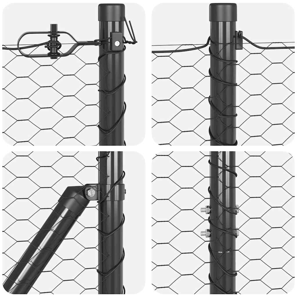 Recinzione Metallica Saldato con Base in Cemento 50x1,4 m
