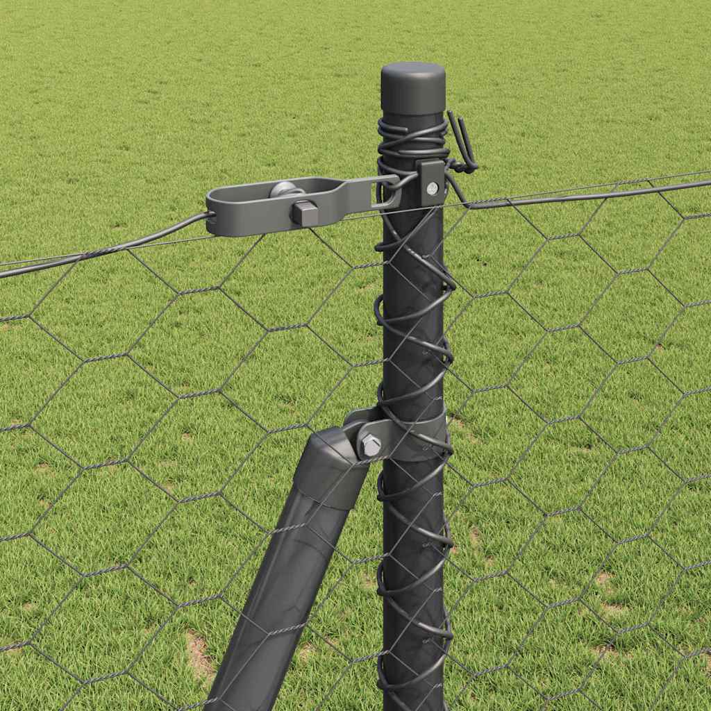 Recinzione Metallica Elettrosaldata con Pali e Base in Cemento 50 x 1,4 m