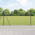 Recinzione Metallica Saldata con Base in Cemento 100x1,4m - Acciaio Grigio