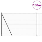 Recinzione Metallica Saldata con Base in Cemento 100x1,4m - Acciaio Grigio