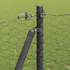 Recinzione Metallica Saldato con Base in Cemento 100x1,5m Grigio