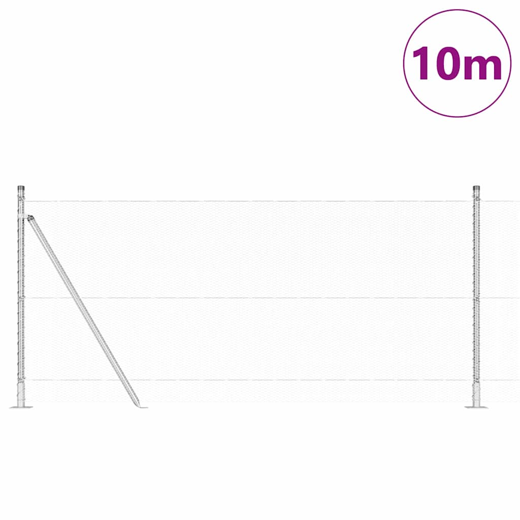 Recinzione Metallica Saldata con Base in Cemento 10x0,8 m