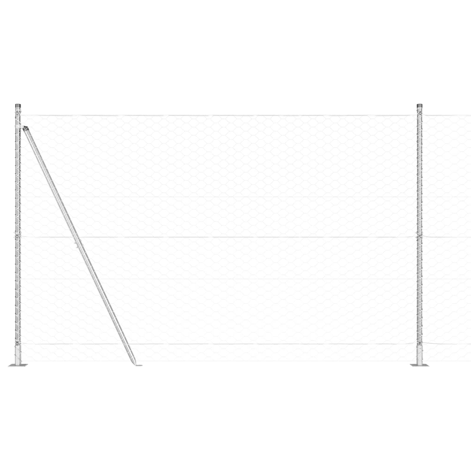 Recinzione Metallica Saldato con Base in Cemento - Acciaio Zincato 10x1,5m