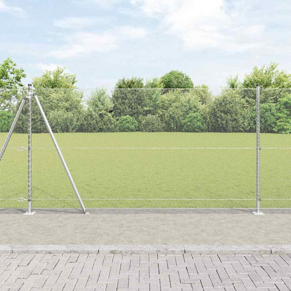 Recinzione Metallica Saldata con Base in Cemento 25 x 1,2 m
