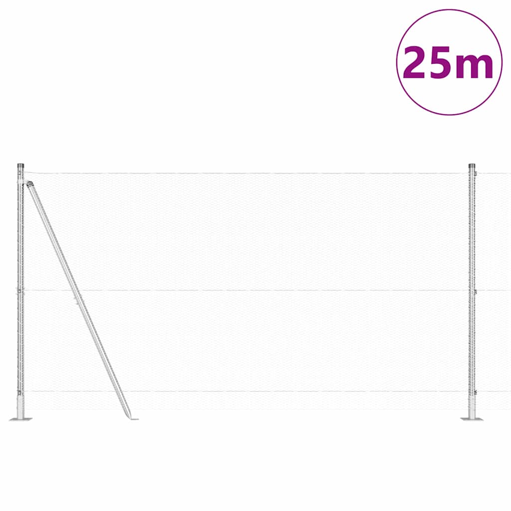 Recinzione Metallica Saldata con Base in Cemento 25 x 1,2 m