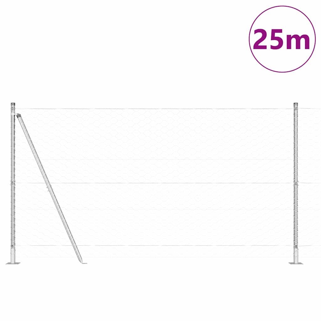 Recinzione Metallica Saldata con Base in Cemento 25 x 1,2 m