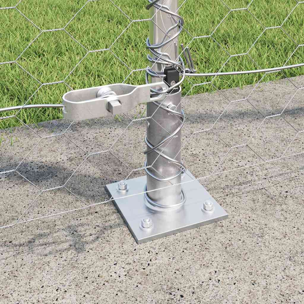Recinzione Metallica Saldata con Pali e Base in Cemento 25 x 1,4 m